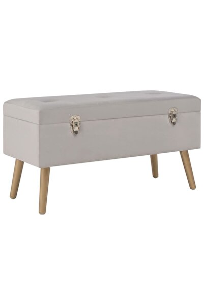 Concept Bancă cu un compartiment de depozitare, gri, 80 cm, catifea