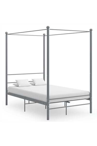Concept Cadru de pat cu baldachin, gri, 120x200 cm, metal