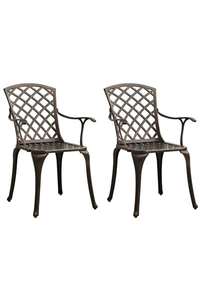 Concept Scaune de grădină, 2 buc., bronz, aluminiu turnat