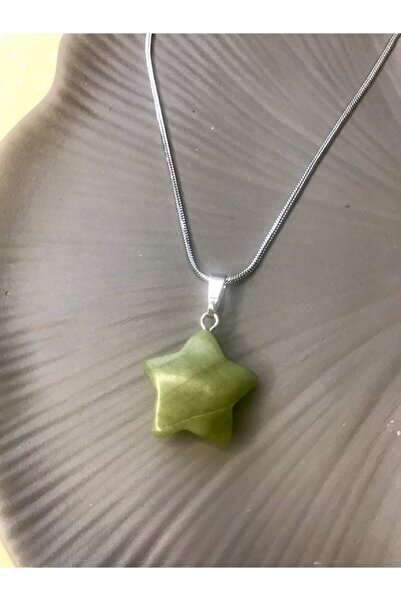 Doğaltaş Masalları Jade Stone Steel Necklace