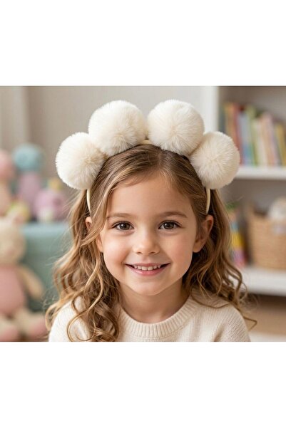 TOKA&TOKA Peluş Tüy Büyük Ponponlu Taç