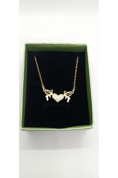 ndjewelry Gold Color Angel-Heart Crispy Necklace
