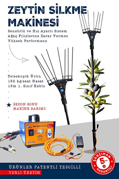 ATLAS ÜRÜNLERİ Zeytin Silkme Makinesi + 90 Amper Şarj Cihazlı – Yüksek Perfor...