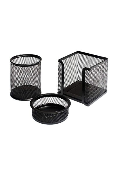 Bion Σετ θήκης για στυλό επιτραπέζιου υπολογιστή 3 τεμαχίων Mesh 9305 Μαύρο