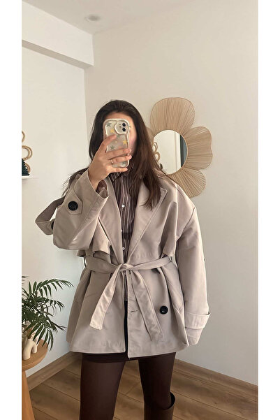 Nihanello Butik Bej Trençkot