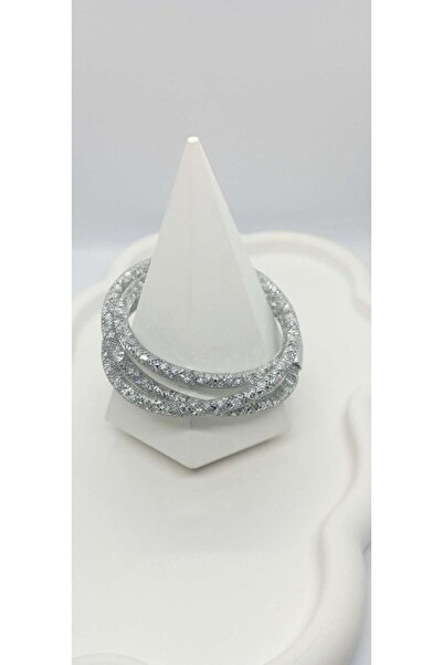 ndjewelry سوار مرن ذو طرف مغناطيسي لامع فضي اللون