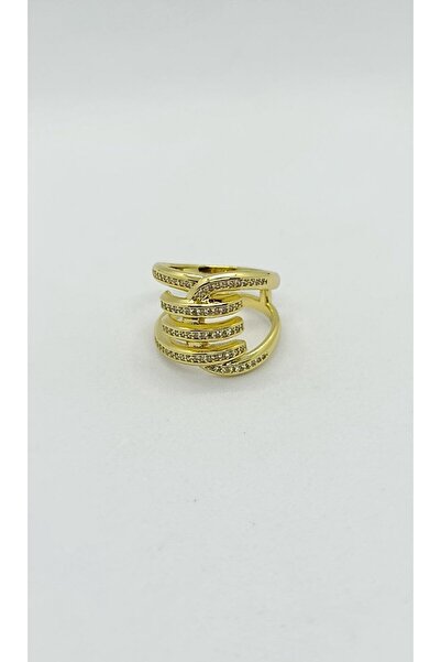 ndjewelry خاتم أنيق حلزوني - ذهبي لامع (مقاس 8)