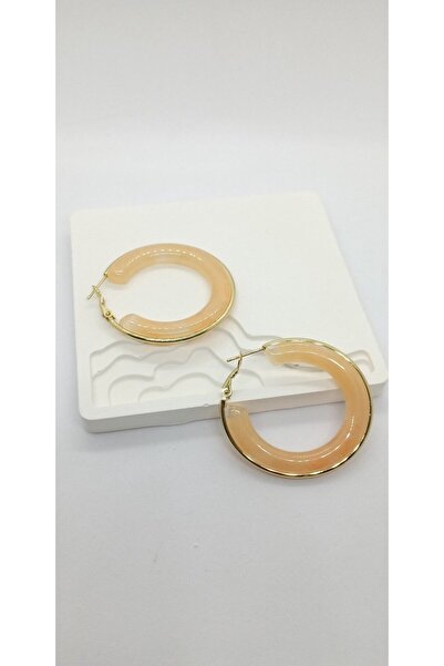 ndjewelry Gold Detail Orange Color Hoop Earrings