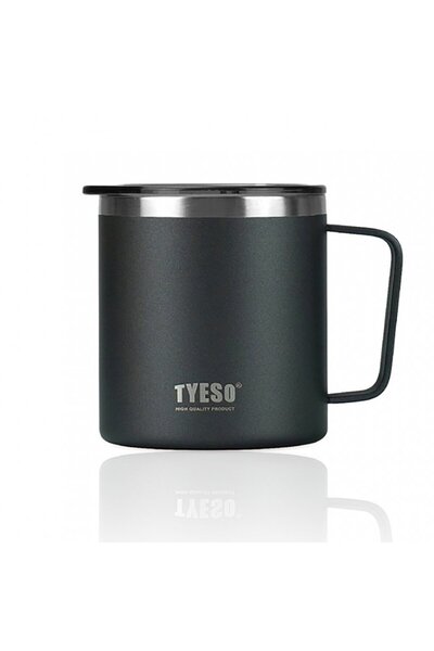 Tyeso Silviya Mug Vakumlu Paslanmaz Çift Duvarlı Termal Kapaklı 400ML Siyah