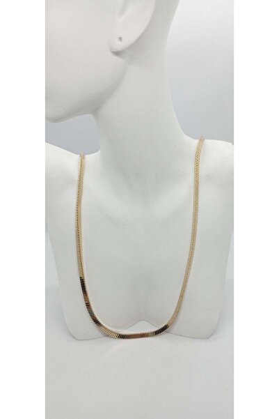ndjewelry سلسلة إيطالية مكعبة اللون ذهبي وردي (60 سم)