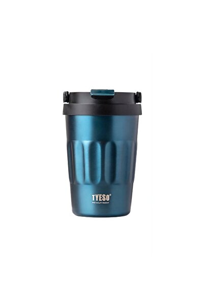 Tyeso Coffe Mug Vakumlu Paslanmaz Çelik Taşıma Kulplu 400 ML Mavi