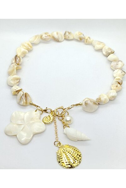 ndjewelry قلادة من الأحجار الكريمة الحقيقية (39 سم)