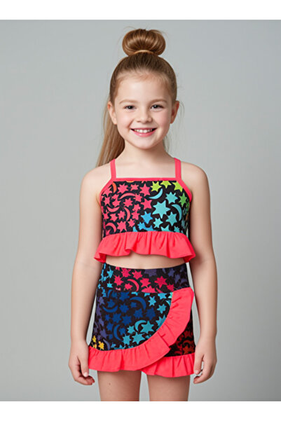 By Piera Σετ μαγιό μπικίνι 4 τμχ με βολάν για κορίτσια Quick Dry 08866