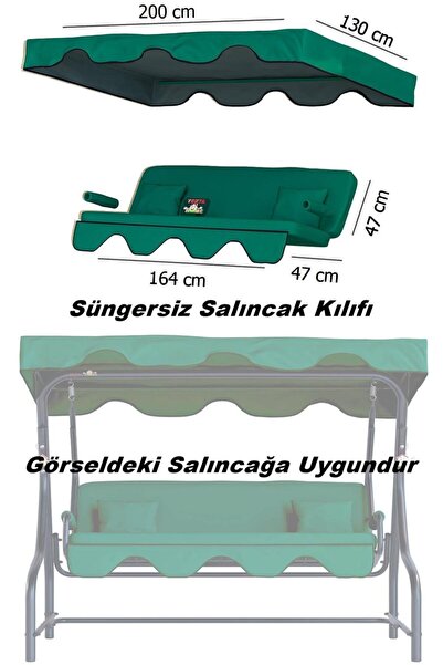 Dalyan 3-person Swing Cushion Set . Pillow Tarpaulin Arm Cushion Spongeless Set