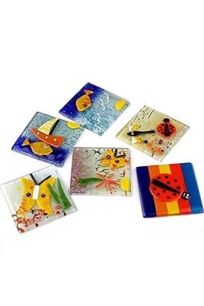 Genel Markalar Dekoratif Cam Gider Kapağı, Banyo Gider Süsü, 10x10 cm