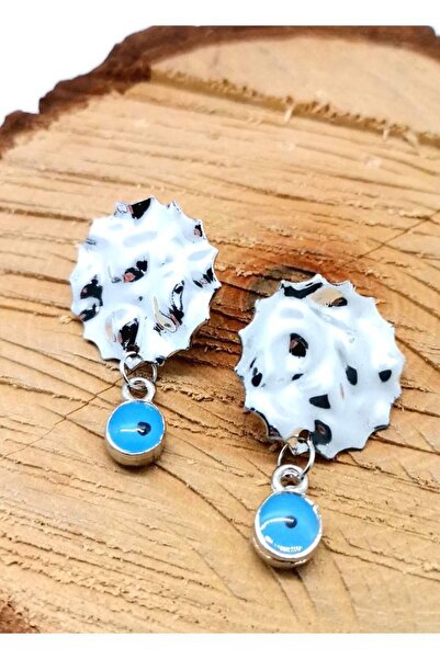 Monalisa Home Stylish Creating Silver Color Evil Eye Bead Earrings