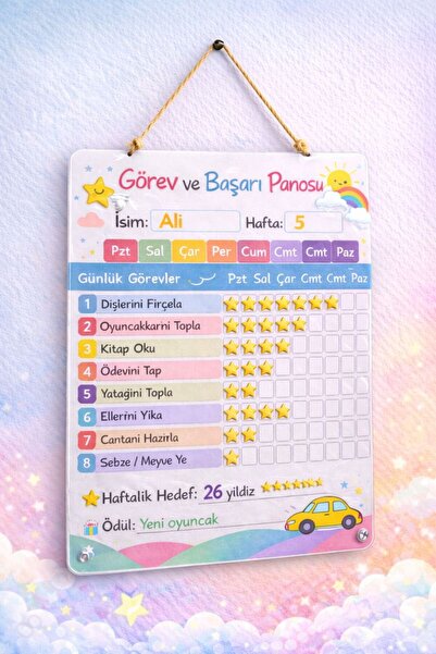 Outdoor One Kişiye Özel Montessori Görev ve Başarı Panosu - Yaz-Sil Hediyeli ...