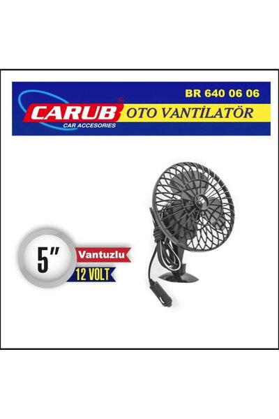 Carub Vantilatör 12V 5 İnch Vantuzlu Vakumlu