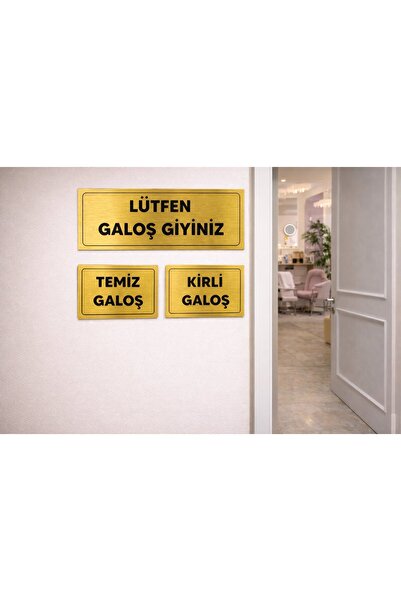 Outdoor One Please Wear Overshoes Gold Warning Sign – Clean Dirty Overshoes S...