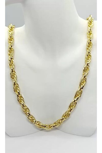 ndjewelry قلادة سلسلة ذهبية سميكة محبوكة (54 سم)