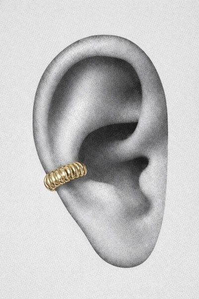 Deesse Latelier Gold Stone-Detailled Spiral Ear Cuff