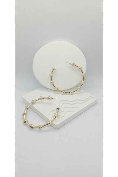 ndjewelry حلق حلقة بتفصيل قنبلة باللون الذهبي