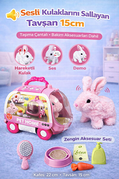 YILDIRIM OYUNCAK Taşıma Araba Çantalı Hareketli Pilli Tavşan Set - Aksesuarlı...