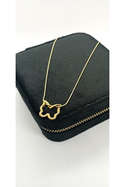 ndjewelry قلادة فراشة ذهبية اللون