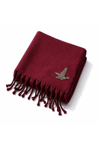 ndjewelry وشاح من حجر البوردو - مزين بتفاصيل طيور