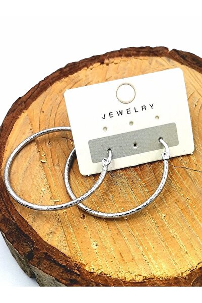 Monalisa Home Steel silver color hoop earrings diameter 4 cm