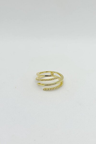 ndjewelry خاتم ذهبي حلزوني لامع