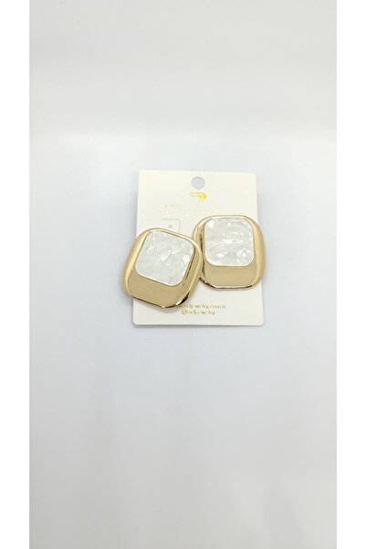 ndjewelry أقراط مربعة بلون العاج