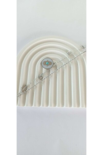 ndjewelry Silver Color Charm Bead Detailed Double Steel Bracelet