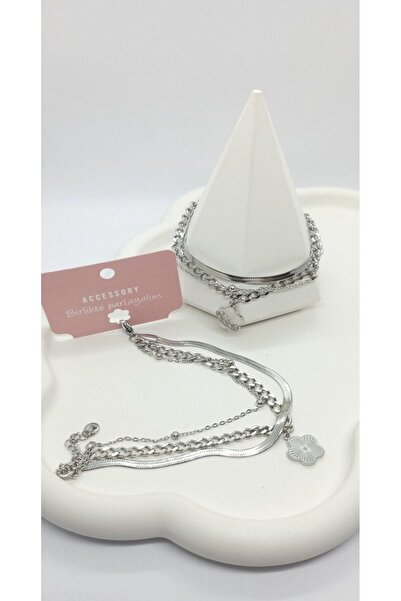 ndjewelry سوار فضي ذو مظهر ثلاثي