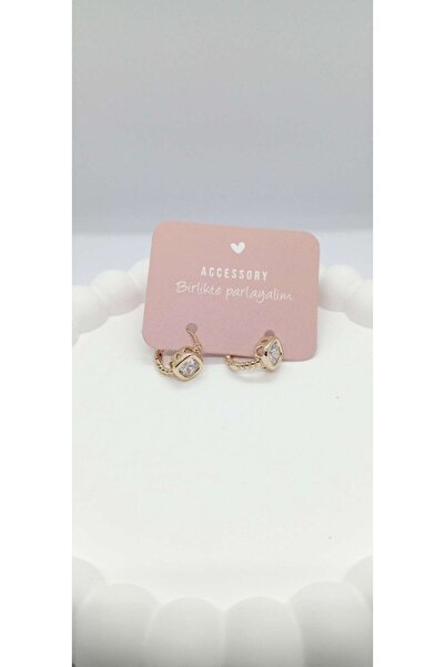 ndjewelry أقراط صغيرة من حجر الرغيف الفرنسي باللون الذهبي الوردي
