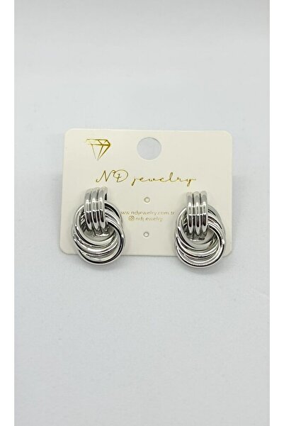 ndjewelry Multi-Ring Dangle Earrings – Silver Motion