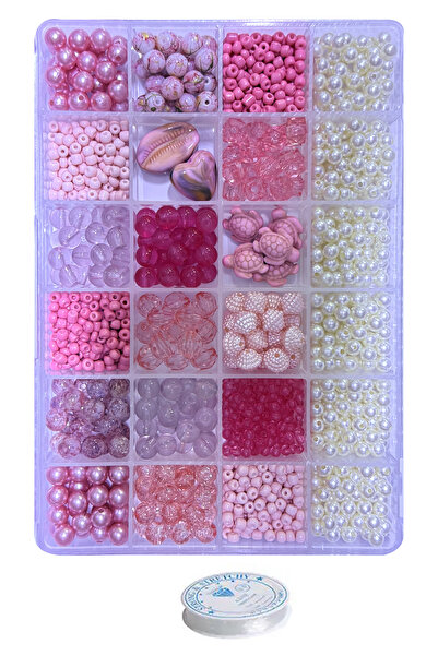 By MO Accessories Κιτ κατασκευής κοσμημάτων με χάντρες σε ροζ & μπορντό & χρυ...