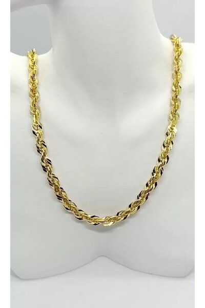 ndjewelry قلادة ذهبية محبوكة فاخرة (50 سم)