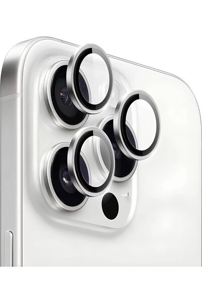 PiyasaSepeti Apple iPhone 16 Pro Max Gerçek Cam Safir Lens Koruma Gümüş
