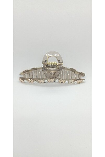 ndjewelry مشبك مزلاج شفاف مزين باللؤلؤ والذهب