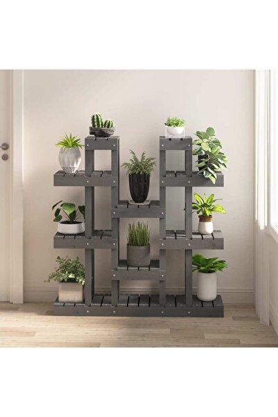 Concept Plant stand, gray, 104.5x25x109.5 cm, solid pine wood