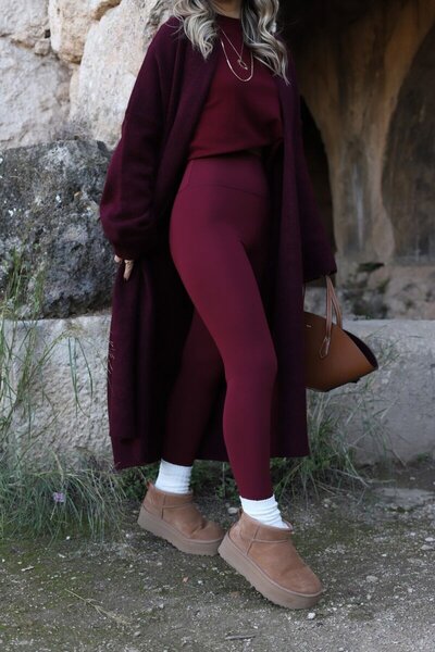 bytugcekaya Claret Red Plain αθλητικό καλσόν