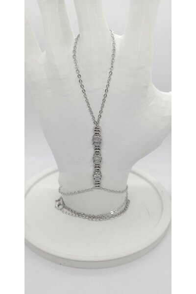 ndjewelry Silver color stone detailed shahmeran