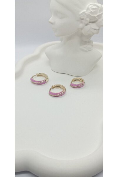 ndjewelry أقراط تفصيلية من الفضة الوردية