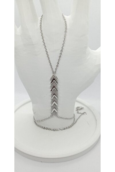 ndjewelry شهمان مفصل بالحجر الفضي اللون مع شكل عظم السمكة