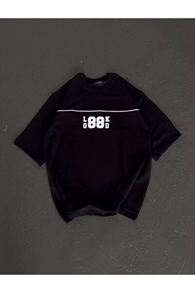 Kanonik Education Μπλουζάκι Unisex Crew Neck Printed Oversize - Μαύρο