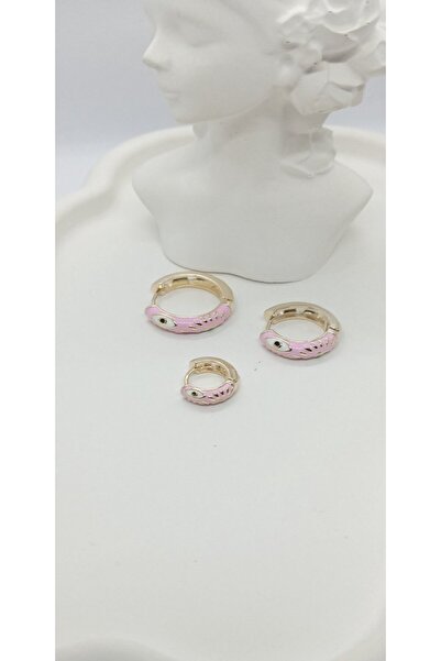 ndjewelry Eye Detail Powder Color Earrings