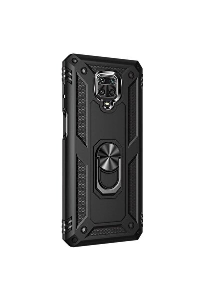 PiyasaSepeti Xiaomi Redmi Note 9 Yüzüklü Tank Kılıf Siyah