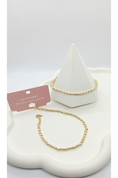 ndjewelry Gold Color Oval Bead Bracelet