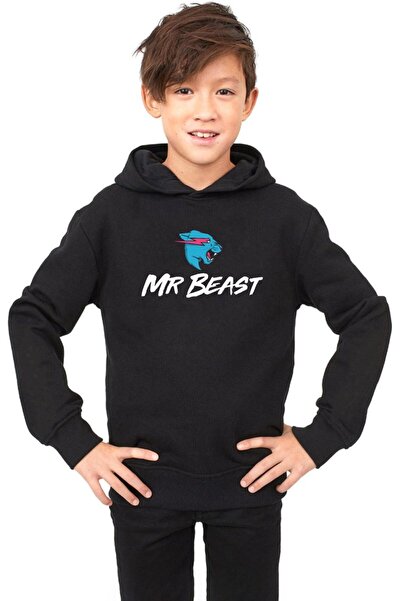 Tshirthane Hanorac 3ip pentru copii Mr Beast Black
